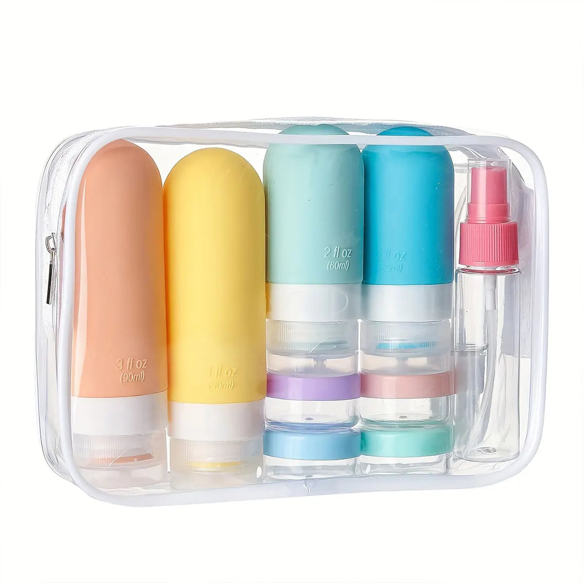 17pcs Leakproof Travel Bottles Set, Silicone Toiletry Containers for Shampoo, Lotion, Soap, Etc