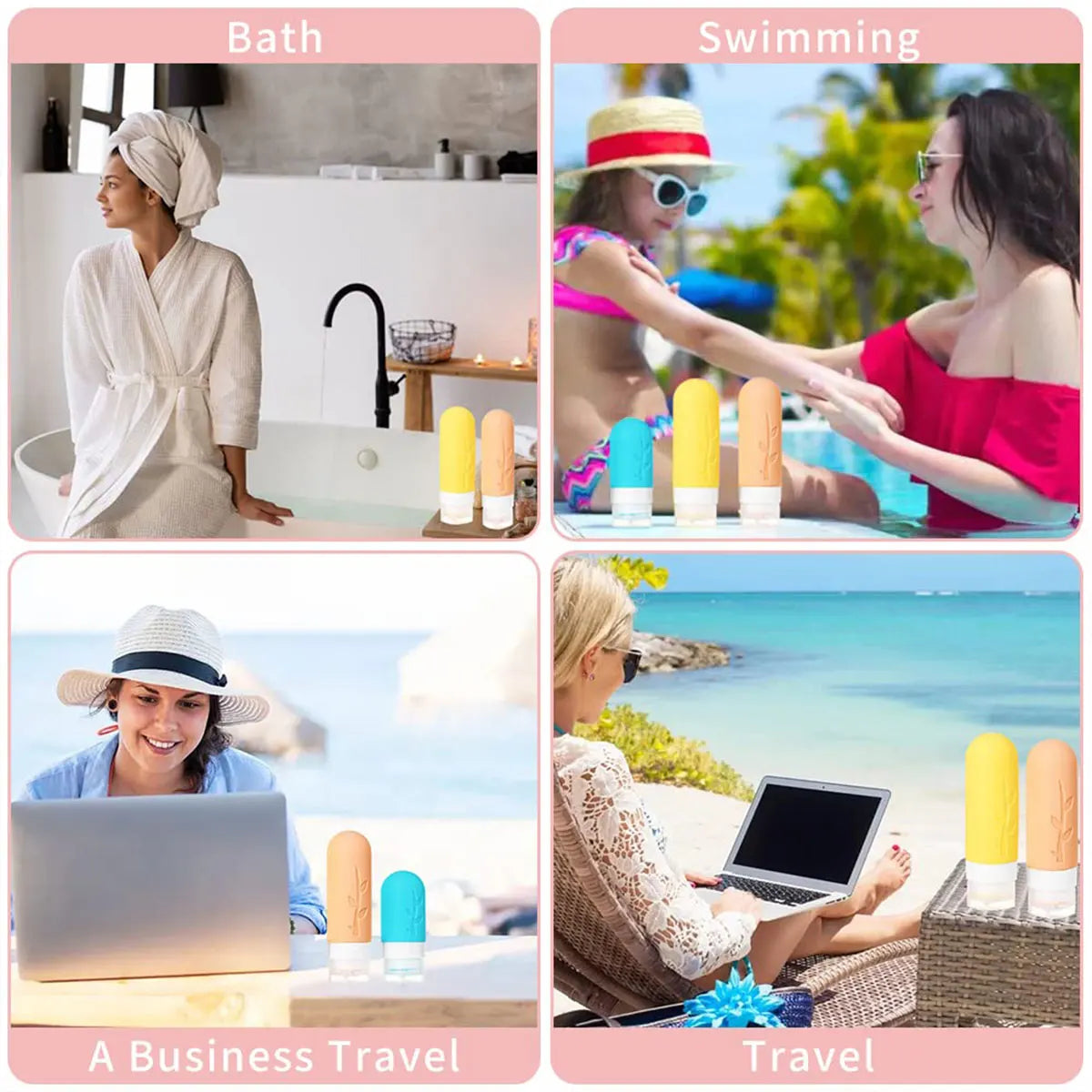17pcs Leakproof Travel Bottles Set, Silicone Toiletry Containers for Shampoo, Lotion, Soap, Etc