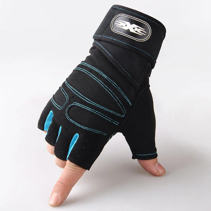 Half Finger Fitness Gloves With Wrist Guard Support