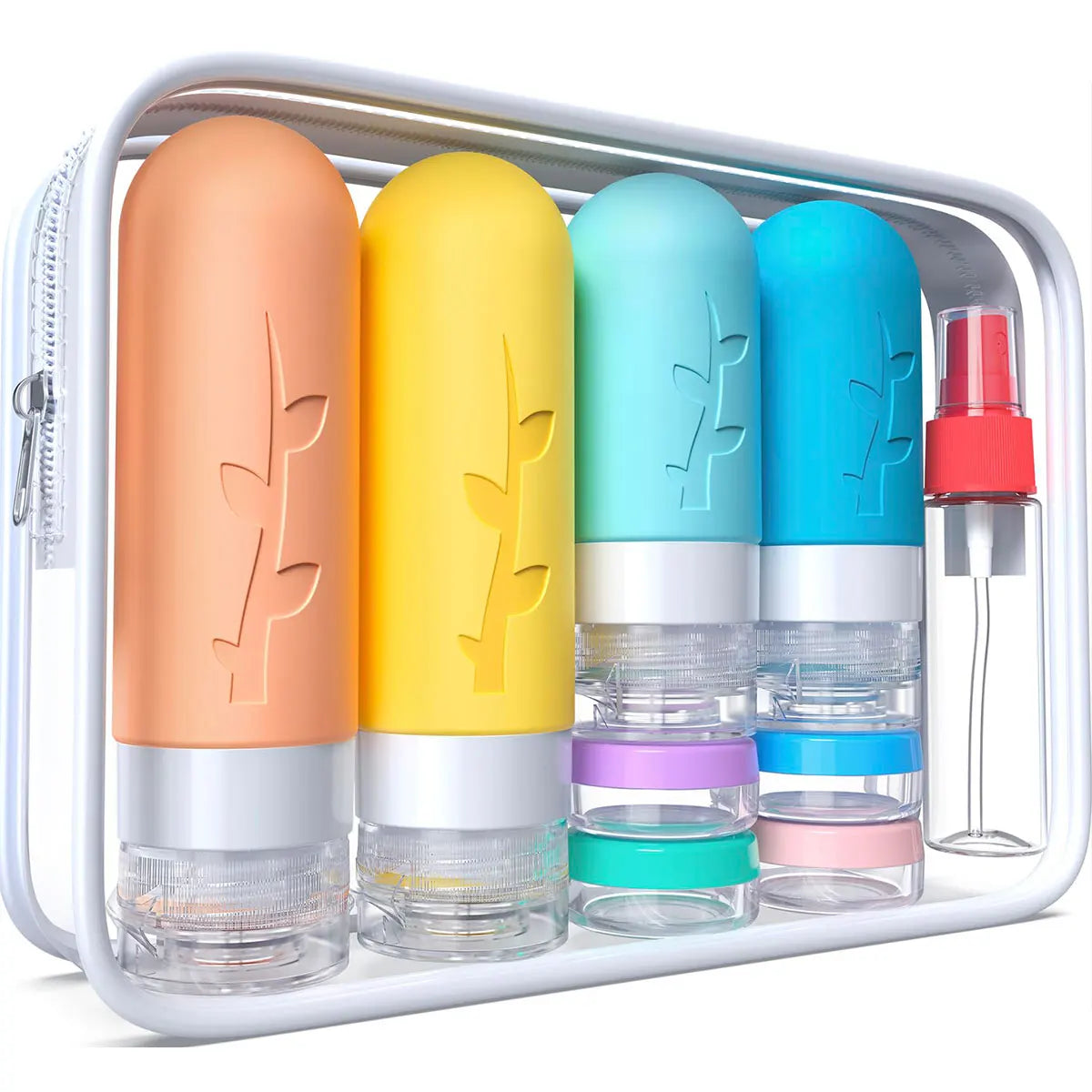 17pcs Leakproof Travel Bottles Set, Silicone Toiletry Containers for Shampoo, Lotion, Soap, Etc