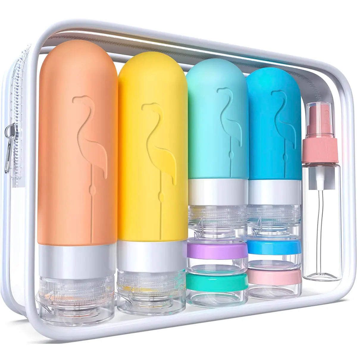 17pcs Leakproof Travel Bottles Set, Silicone Toiletry Containers for Shampoo, Lotion, Soap, Etc