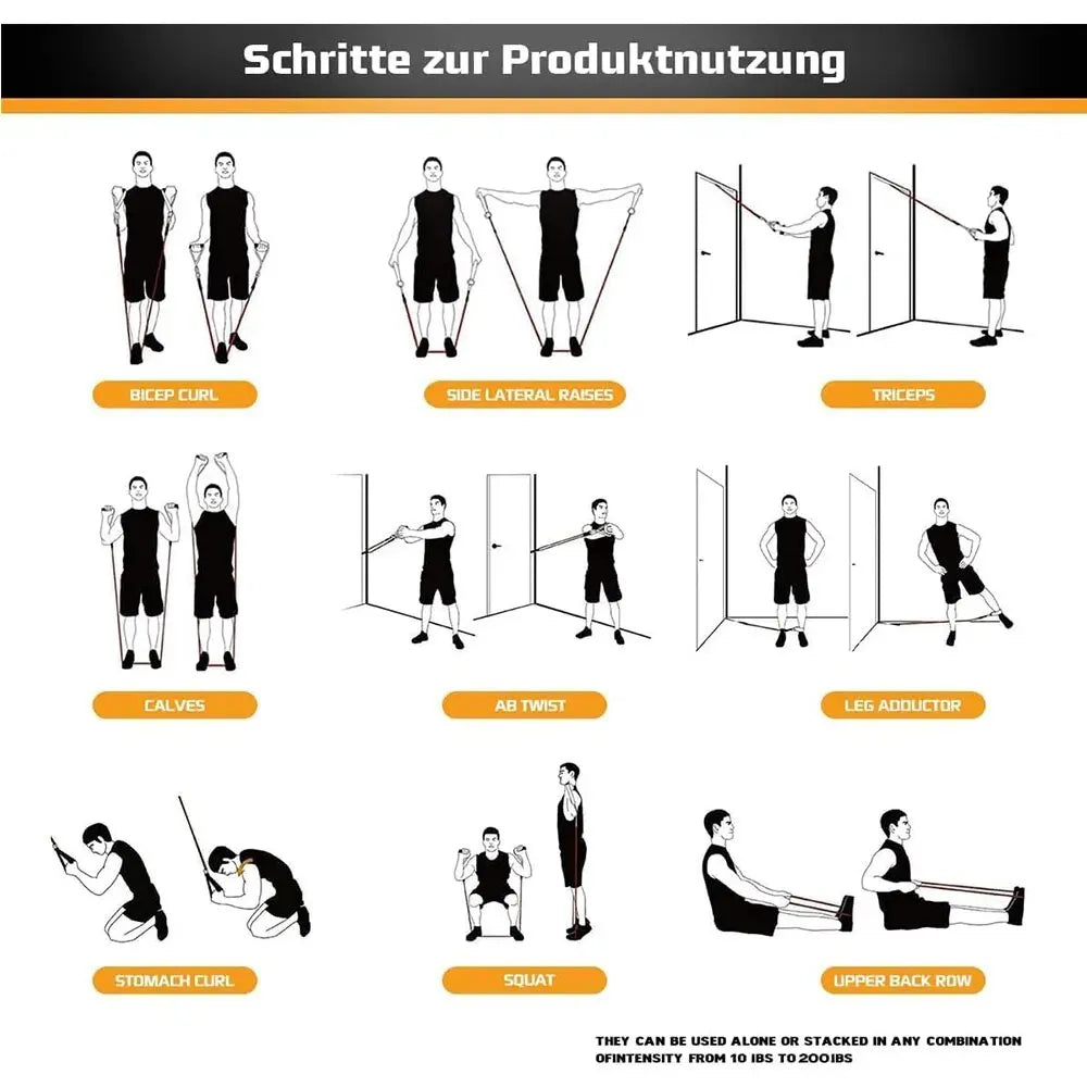 Strength Training Equipment. Resistance Bands, Set Tension Pull Rope for Men & Women, Workout Exercise Bands for Fitness,