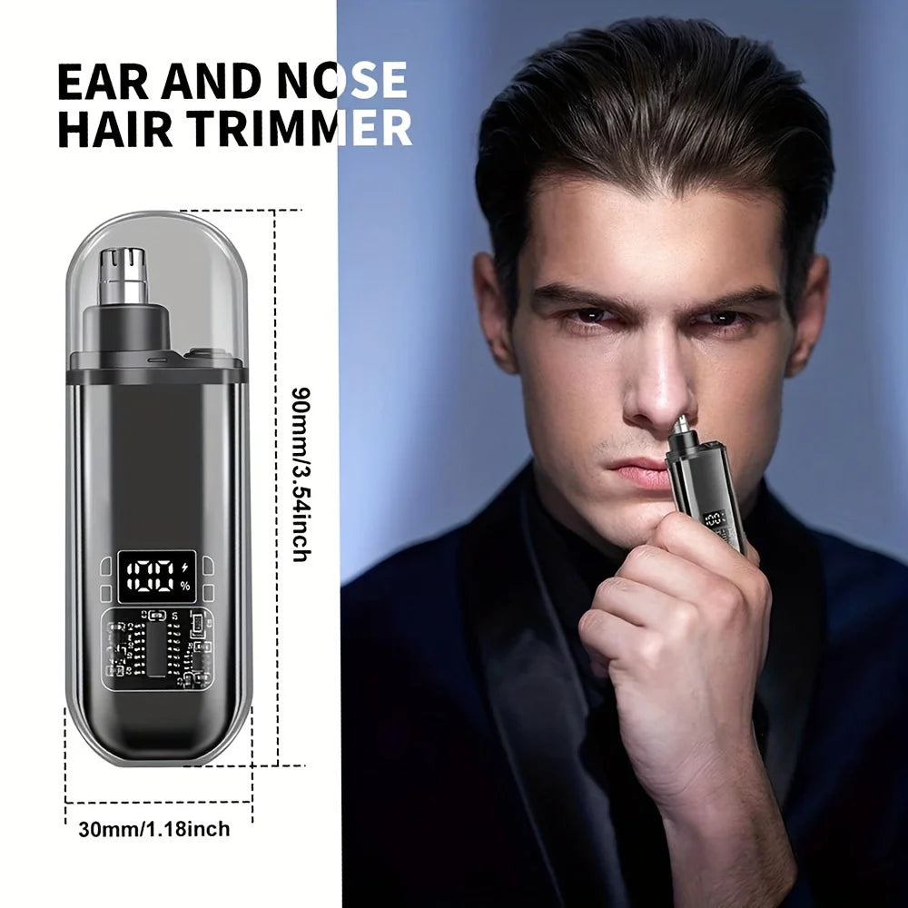 Portable Electric Nose & Ear Hair Trimmer,  USB chargeable.