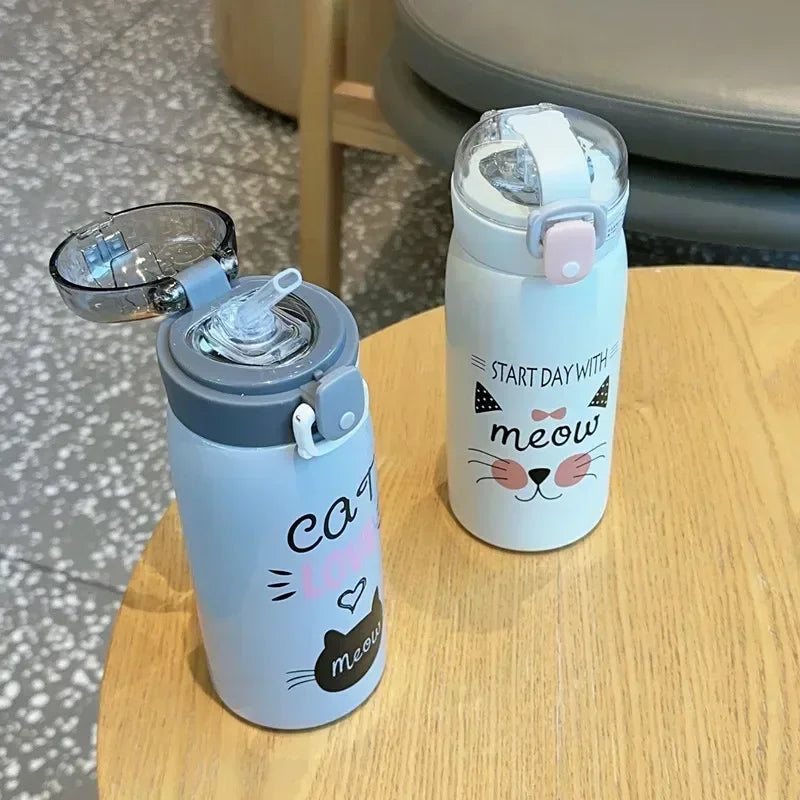 Cartoon Cat Stainless Steel  Thermos Mug  For Kids 350ml/500ml