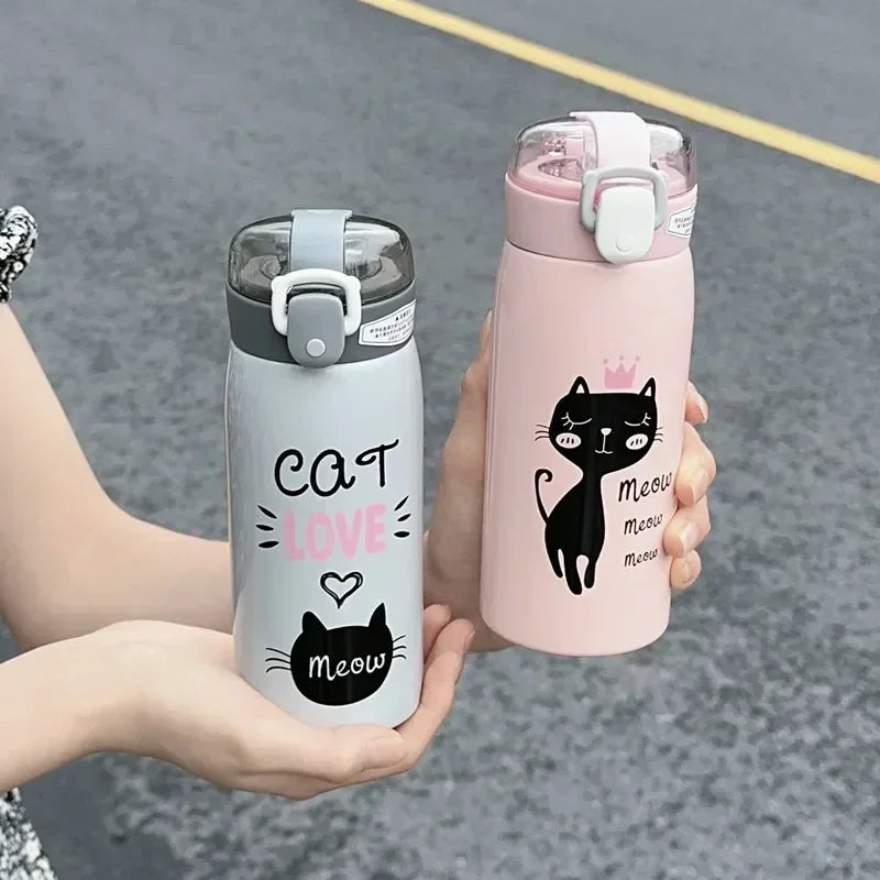 Cartoon Cat Stainless Steel  Thermos Mug  For Kids 350ml/500ml
