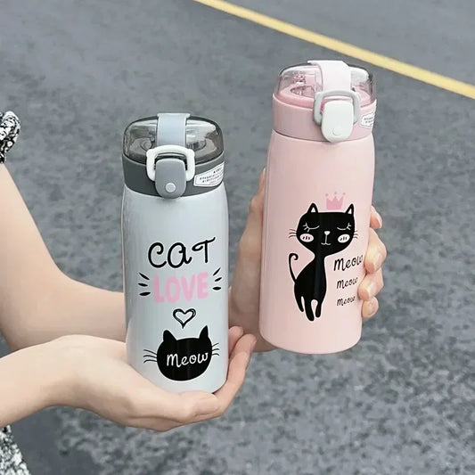 Cartoon Cat Stainless Steel  Thermos Mug  For Kids 350ml/500ml