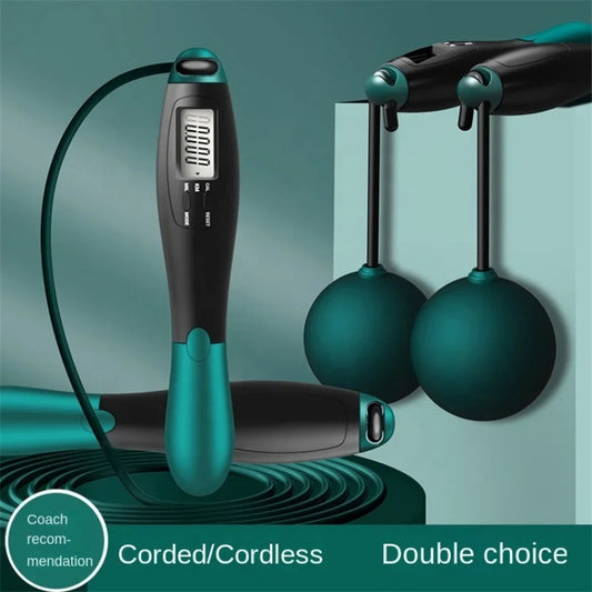 Cordless Electronic Jumping Rope. Counting Speed Skipping with LCD Screen