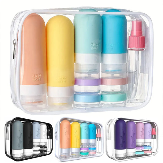 17pcs Leakproof Travel Bottles Set, Silicone Toiletry Containers for Shampoo, Lotion, Soap, Etc