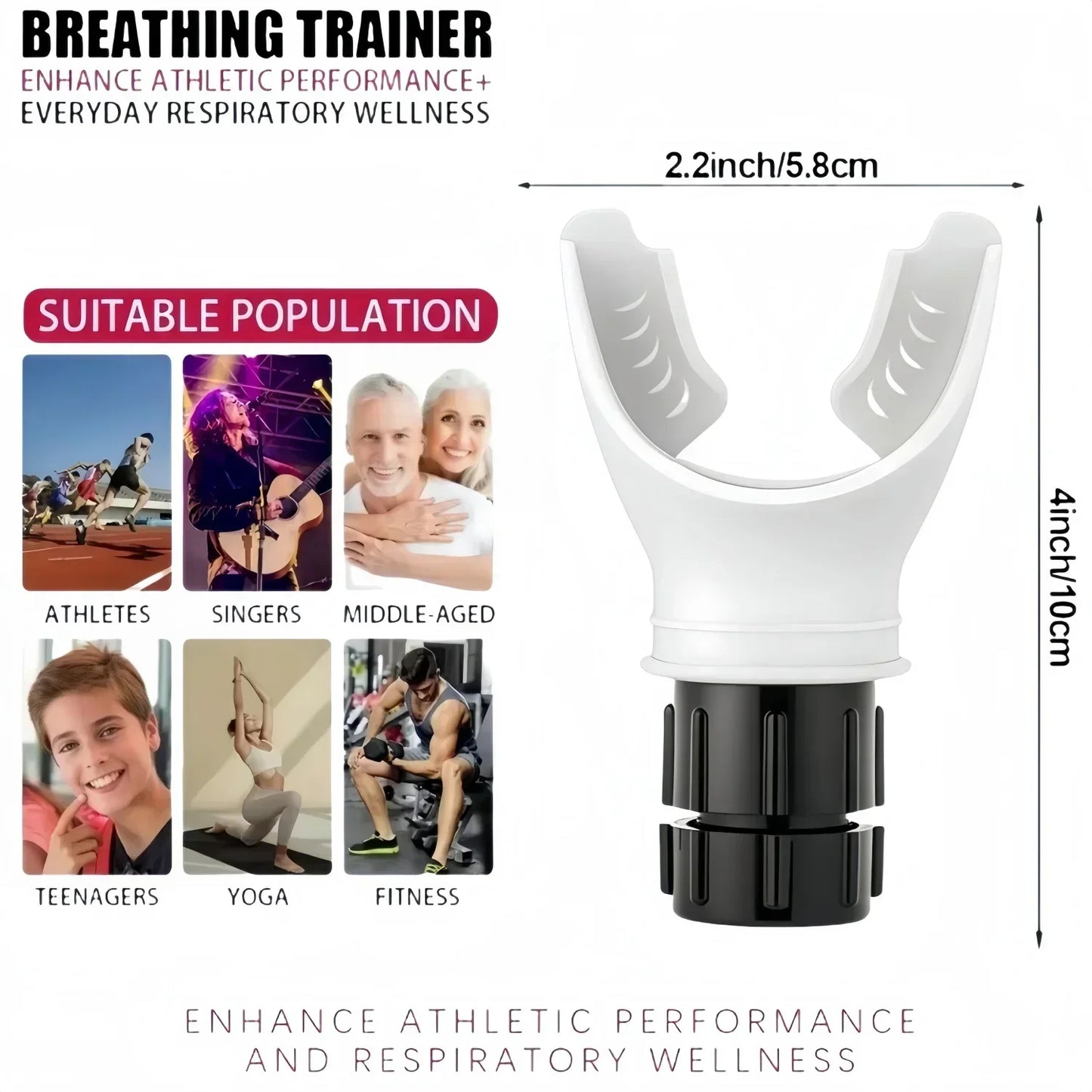 1 Set Breathing Trainer, Strengthens Lung, Improve Lung Capacity with Box
