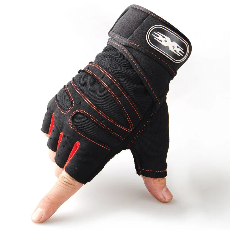 Half Finger Fitness Gloves With Wrist Guard Support