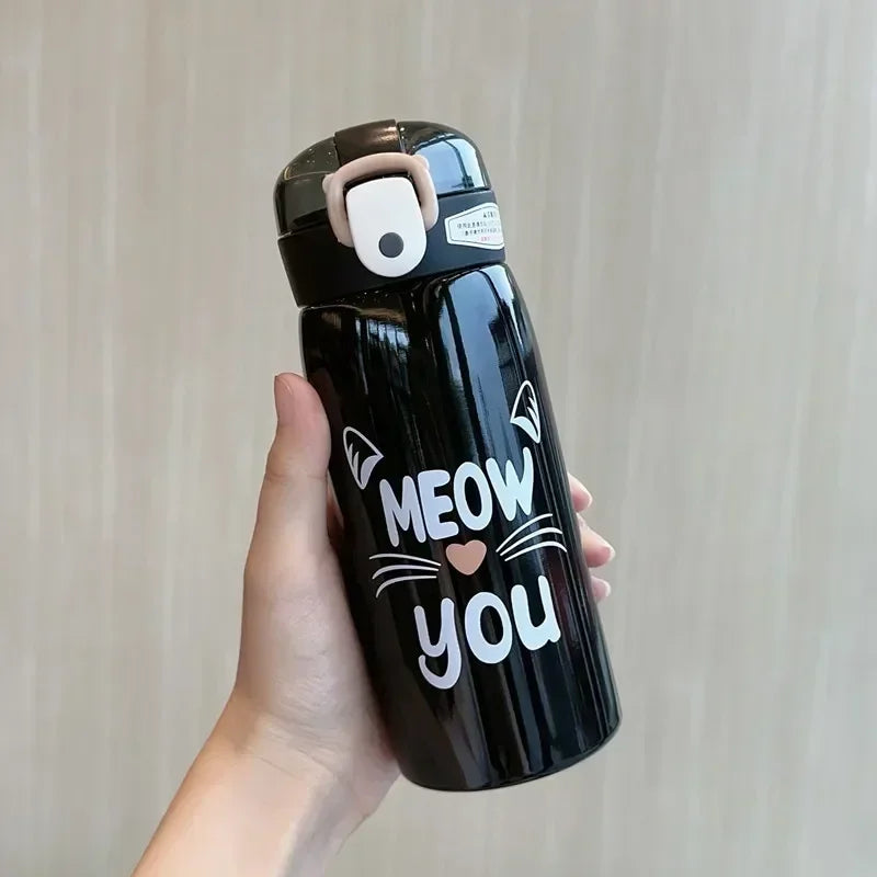 Cartoon Cat Stainless Steel  Thermos Mug  For Kids 350ml/500ml
