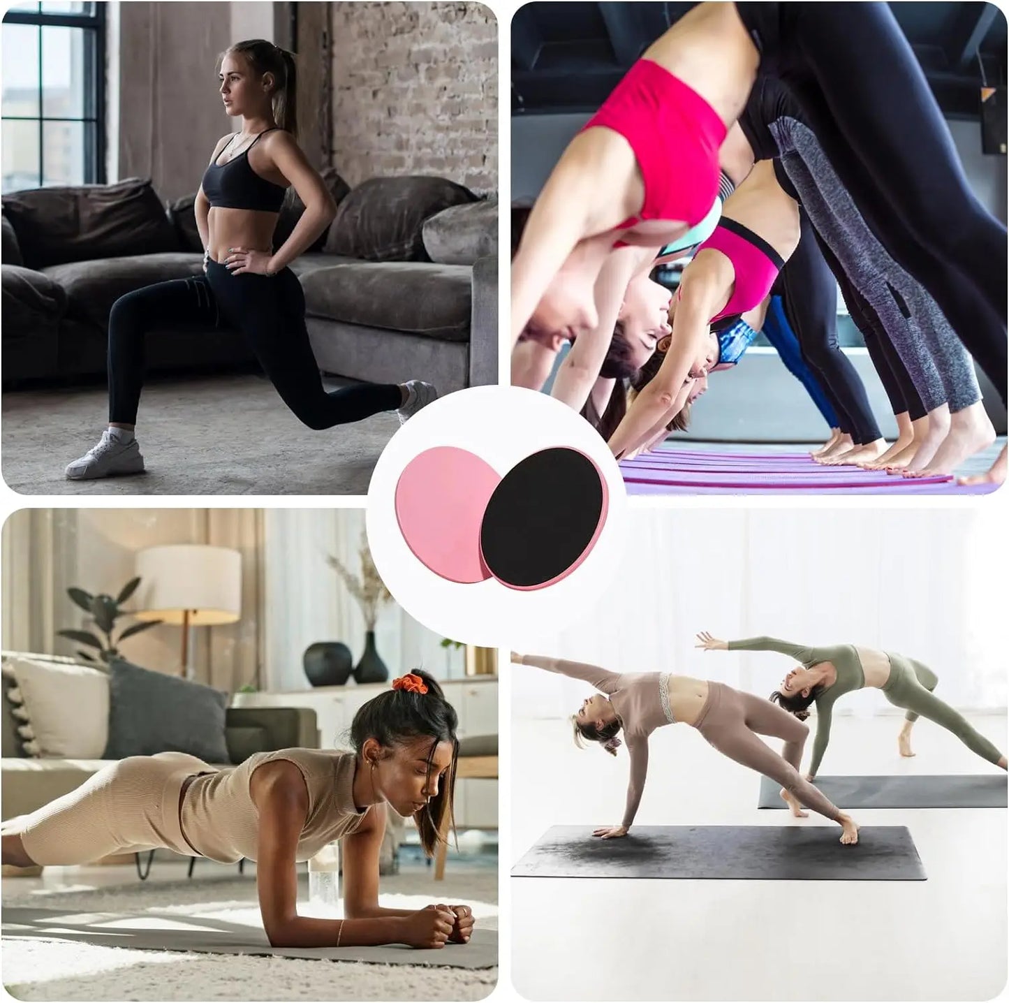 2pcs Solid Color Yoga Sliding Pads,