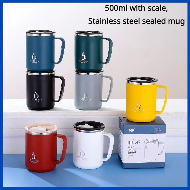 Coffee Cup with Stainless Steel Handle  500ml