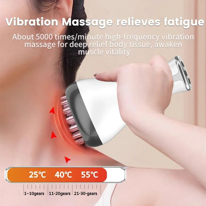 Electric Body Massager Meridian Brush Tool - Scraping Slimming Vibration -Infrared Heat