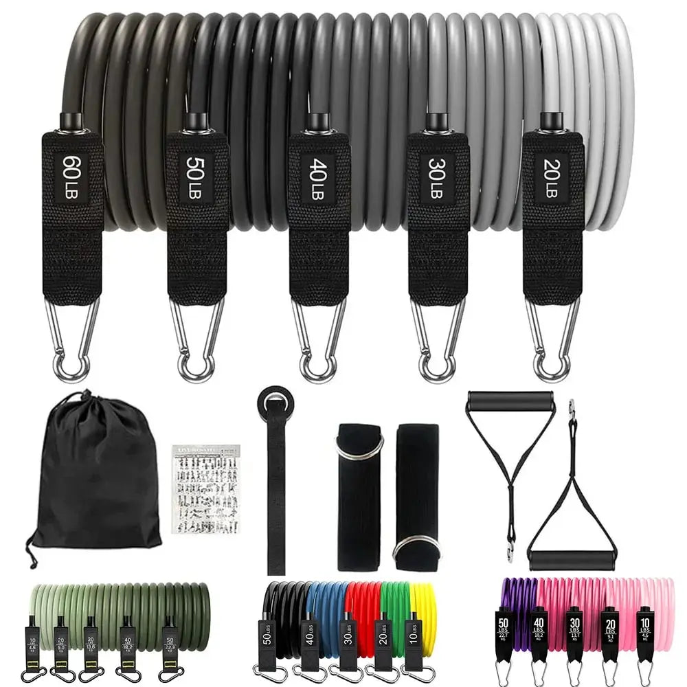 Strength Training Equipment. Resistance Bands, Set Tension Pull Rope for Men & Women, Workout Exercise Bands for Fitness,