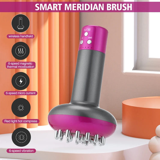 Smart Meridian Electric Brush - Microcurrent Heating Rechargeable Body Massagers
