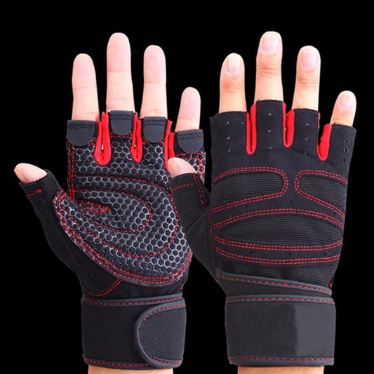 Half Finger Fitness Gloves With Wrist Guard Support