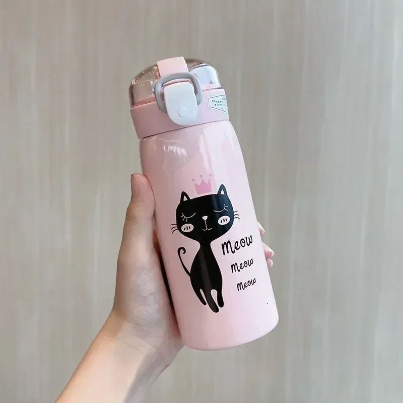 Cartoon Cat Stainless Steel  Thermos Mug  For Kids 350ml/500ml