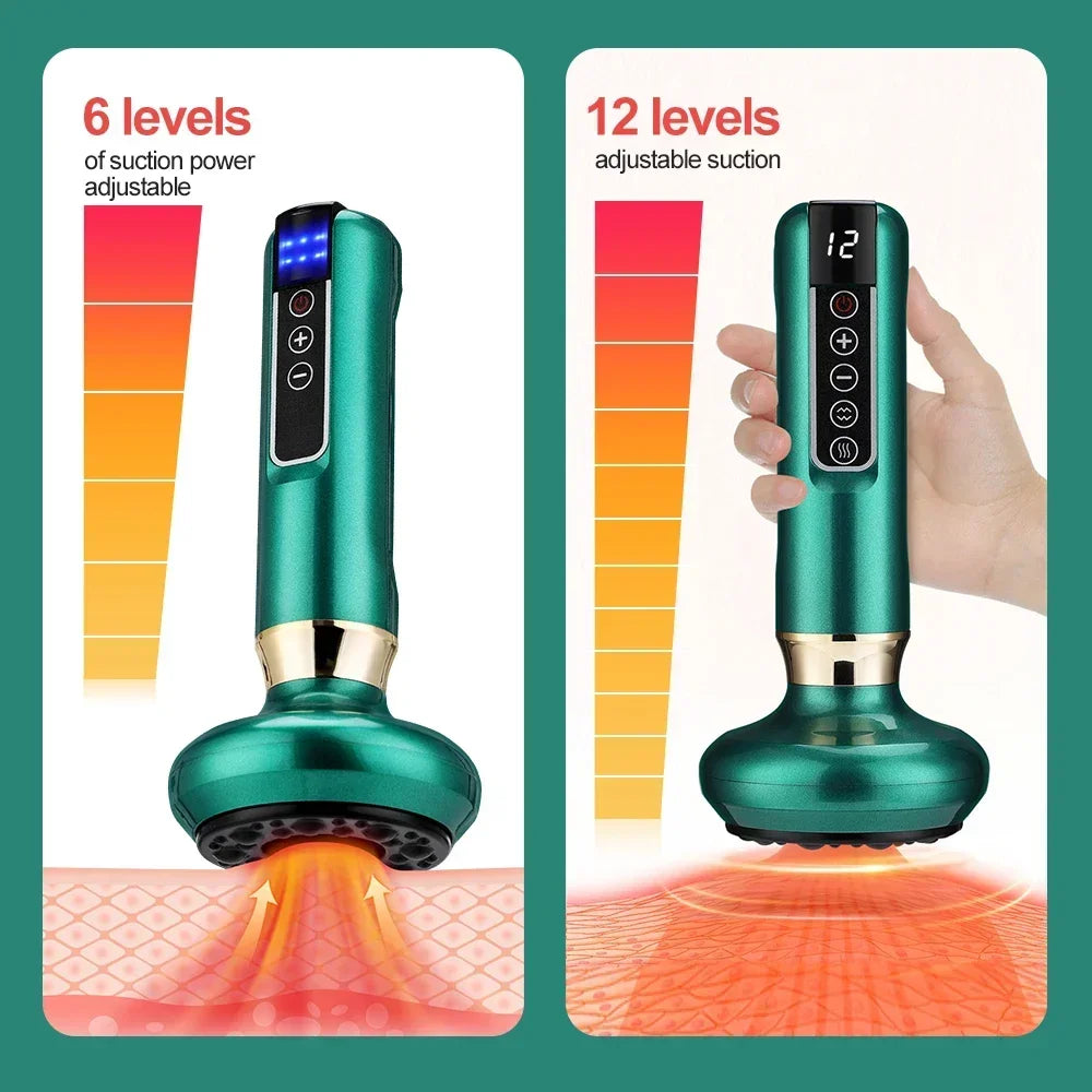 Tricolor Electric Massager - Anti Cellulite Suction Cup - Beauty & Health Scraping - Infrared Heat - Slimming Massage Therapy