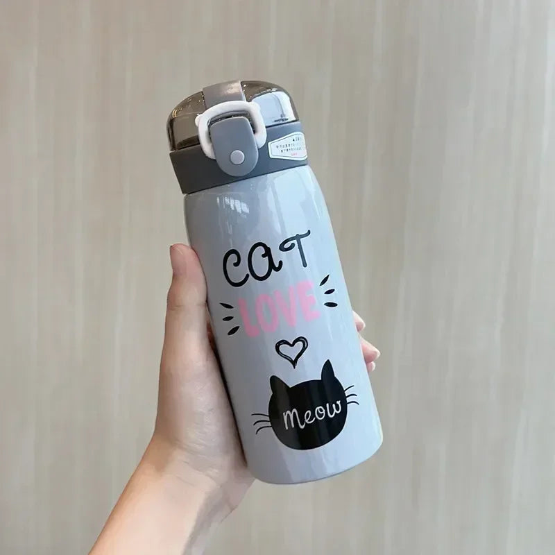 Cartoon Cat Stainless Steel  Thermos Mug  For Kids 350ml/500ml