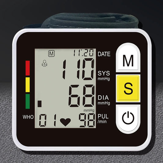 Medical Digital Wrist Blood / Heart Pressure Monitor With LCD Screen