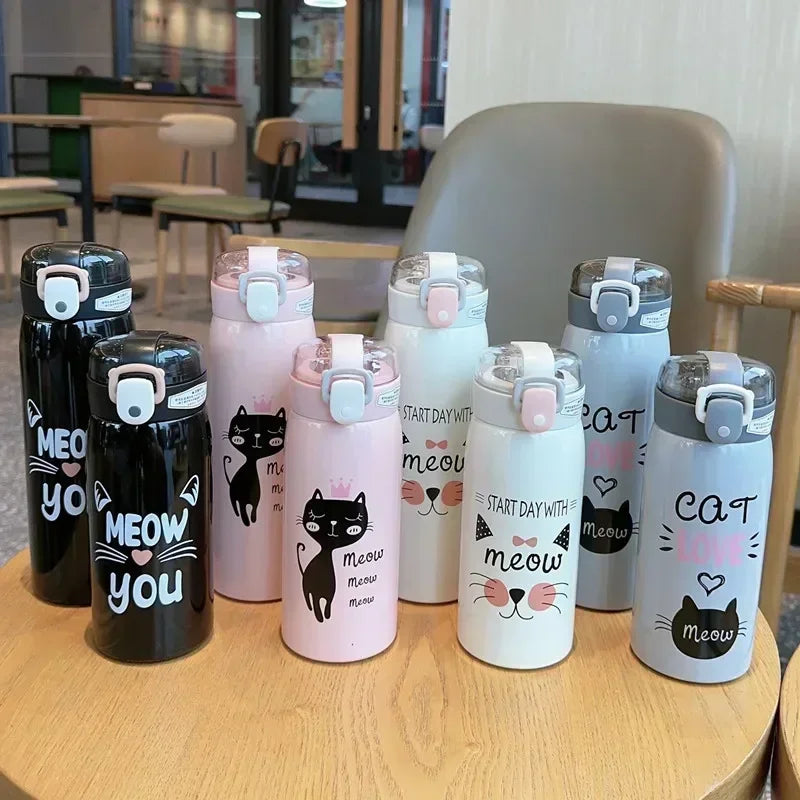 Cartoon Cat Stainless Steel  Thermos Mug  For Kids 350ml/500ml