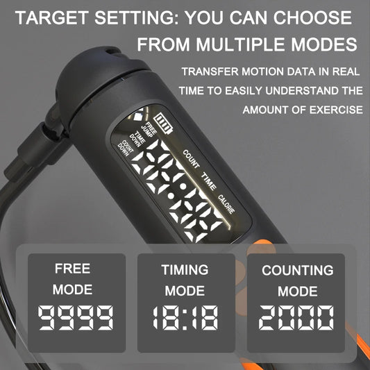 2 In 1 Counting Jump Smart Rope with Digital Counter, HD Screen, Rechargeable Battery for Indoor/Outdoor Fitness