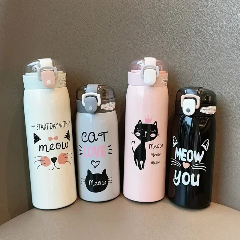 Cartoon Cat Stainless Steel  Thermos Mug  For Kids 350ml/500ml